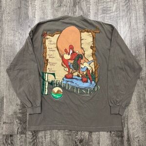 Vintage 90s Yosemite Sam Looney Tunes Long Sleeve Shirt Outdoor Hiking